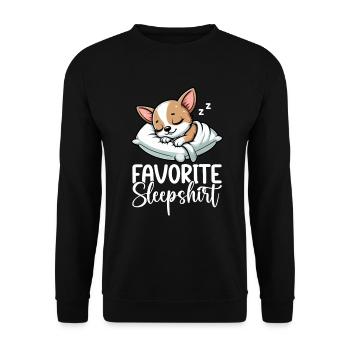 Official Sleeping House Chihuahua Dog Schlafyhead - Unisex Sweatshirt - black - Front - Alina (178cm) & Michal (187cm)