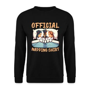Official Sleeper Collie Lover Sleeps - Unisex Sweatshirt - black - Front - Alina (178cm) & Michal (187cm)