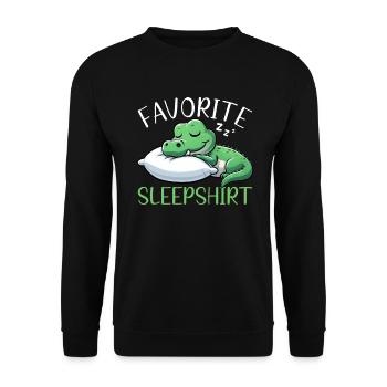 Official Sleeping House Crocodile Sleep Lovers - Unisex Sweatshirt - black - Front - Alina (178cm) & Michal (187cm)