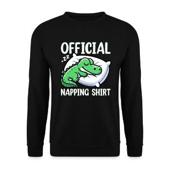 Official Sleeping House Crocodile Sleep Lovers - Unisex Sweatshirt - black - Front - Alina (178cm) & Michal (187cm)