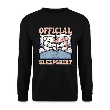 Official Sleeping House Bulldog Lover Lazy - Unisex Sweatshirt - black - Front - Alina (178cm) & Michal (187cm)