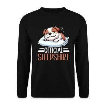 Official Sleeping House Bulldog Lover Lazy - Unisex Sweatshirt - black - Front - Alina (178cm) & Michal (187cm)