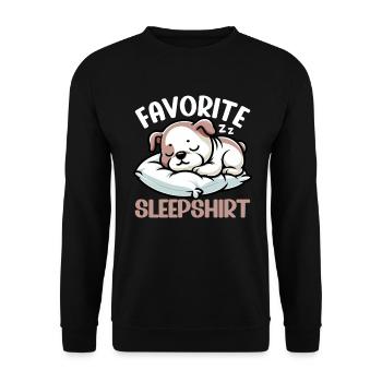 Official Sleeping House Bulldog Lover Lazy - Unisex Sweatshirt - black - Front - Alina (178cm) & Michal (187cm)
