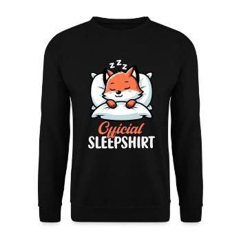 Official Sleeper Fox Cute Funny Lazy - Unisex Sweatshirt - black - Front - Alina (178cm) & Michal (187cm)