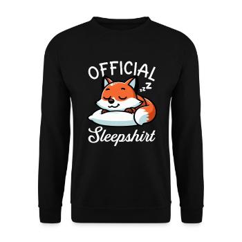 Official Sleeper Fox Cute Funny Lazy - Unisex Sweatshirt - black - Front - Alina (178cm) & Michal (187cm)