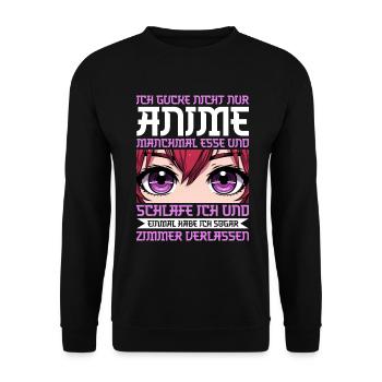 Anime Manga Otaku Japan Kawaii Waifu Anime Cosplay - Unisex Sweatshirt - black - Front - Alina (178cm) & Michal (187cm)