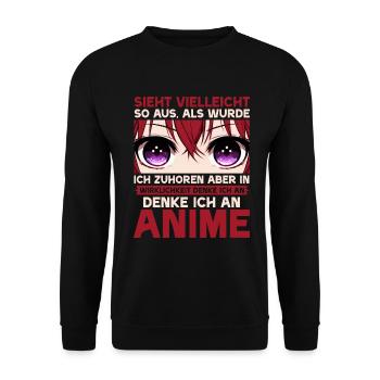 Anime Manga Otaku Japan Kawaii Waifu Anime Cosplay - Unisex Pullover - Schwarz - Vorne - Alina (178cm) & Michal (187cm)