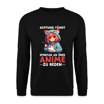 Anime Manga Otaku Japan Kawaii Waifu Anime Cosplay - Unisex Sweatshirt - black - Front - Alina (178cm) & Michal (187cm)
