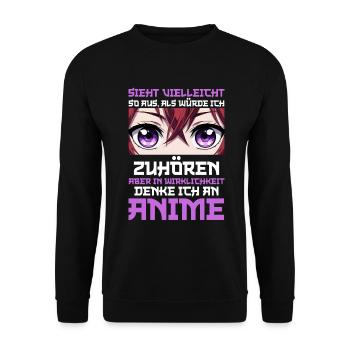 Anime Manga Otaku Japan Kawaii Waifu Anime Cosplay - Unisex Sweatshirt - black - Front - Alina (178cm) & Michal (187cm)