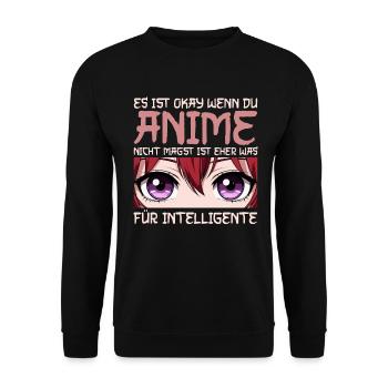 Anime Manga Otaku Japan Kawaii Waifu Anime Cosplay - Unisex Sweatshirt - black - Front - Alina (178cm) & Michal (187cm)