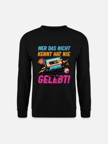 Kassetten Player Mixtape Musik 80er Vintage - Unisex Pullover - Schwarz