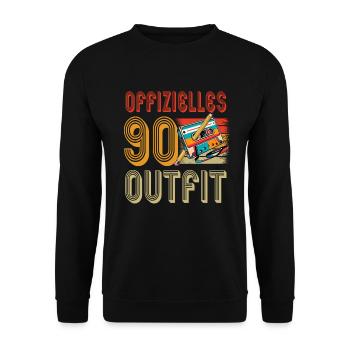Cassettes Lecteur Mixtape Musique des années 80 Vintage - Sweat-shirt Unisexe - noir - Devant - Alina (178cm) & Michal (187cm)