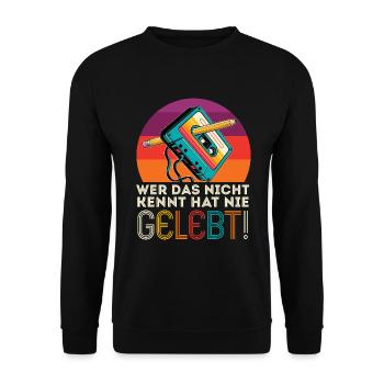 Cassettes Lecteur Mixtape Musique des années 80 Vintage - Sweat-shirt Unisexe - noir - Devant - Alina (178cm) & Michal (187cm)