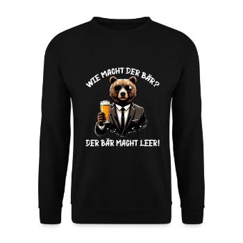How does the bear do? The bear makes you empty! Jollier - Unisex Sweatshirt - black - Front - Alina (178cm) & Michal (187cm)
