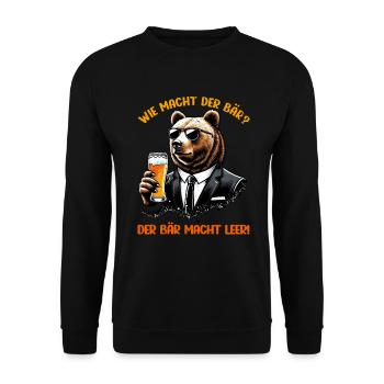 How does the bear do? The bear makes you empty! Jollier - Unisex Sweatshirt - black - Front - Alina (178cm) & Michal (187cm)