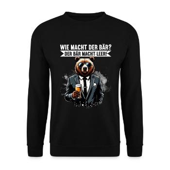 How does the bear do? The bear makes you empty! Jollier - Unisex Sweatshirt - black - Front - Alina (178cm) & Michal (187cm)