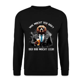 How does the bear do? The bear makes you empty! Jollier - Unisex Sweatshirt - black - Front - Alina (178cm) & Michal (187cm)