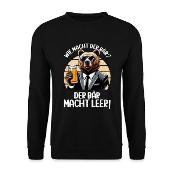 How does the bear do? The bear makes you empty! Jollier - Unisex Sweatshirt - black - Front - Alina (178cm) & Michal (187cm)