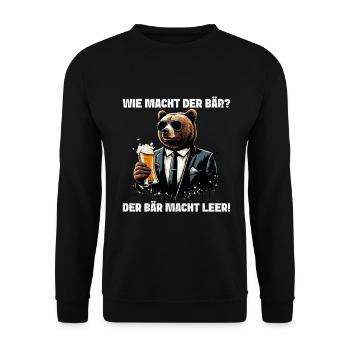 How does the bear do? The bear makes you empty! Jollier - Unisex Sweatshirt - black - Front - Alina (178cm) & Michal (187cm)