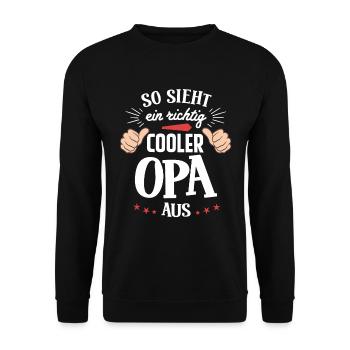Saying Best Grandpa Grandfather - Unisex Sweatshirt - black - Front - Alina (178cm) & Michal (187cm)