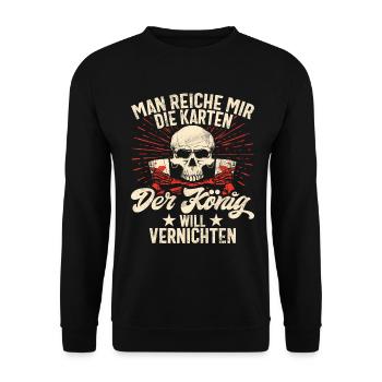 Schafkopf Kartenspiel Schafkopfer Österreich - Unisex Pullover - Schwarz - Vorne - Alina (178cm) & Michal (187cm)