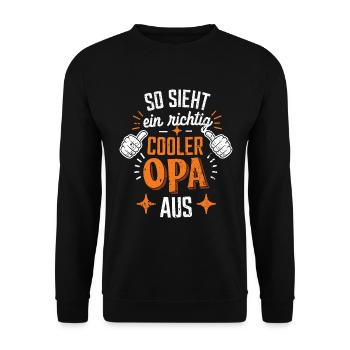 Spruch Bester Opa Großvater - Unisex Pullover - Schwarz - Vorne - Alina (178cm) & Michal (187cm)