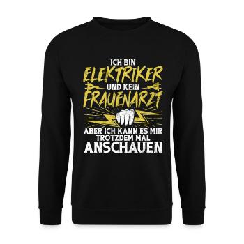 Electronics Technician Electrics Profession Volt Electrical Engineering - Unisex Sweatshirt - black - Front - Alina (178cm) & Michal (187cm)