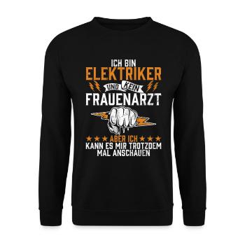 Electronics Technician Electrics Profession Volt Electrical Engineering - Unisex Sweatshirt - black - Front - Alina (178cm) & Michal (187cm)