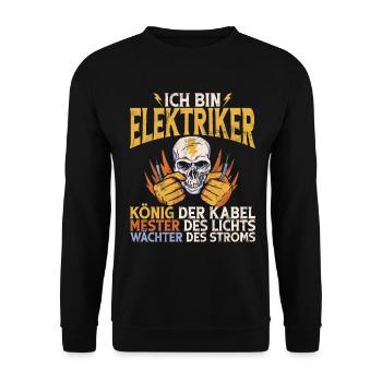 Electronics Technician Electrics Profession Volt Electrical Engineering - Unisex Sweatshirt - black - Front - Alina (178cm) & Michal (187cm)