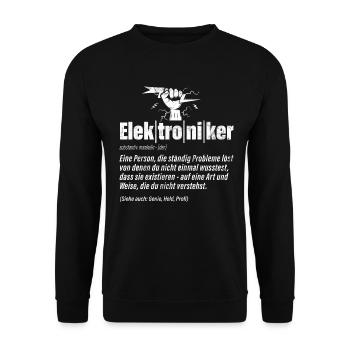 Electronics Technician Electrics Profession Volt Electrical Engineering - Unisex Sweatshirt - black - Front - Alina (178cm) & Michal (187cm)