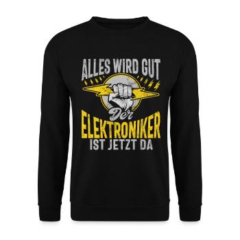Electronics Technician Electrics Profession Volt Electrical Engineering - Unisex Sweatshirt - black - Front - Alina (178cm) & Michal (187cm)
