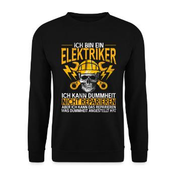 Electronics Technician Electrics Profession Volt Electrical Engineering - Unisex Sweatshirt - black - Front - Alina (178cm) & Michal (187cm)