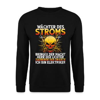 Electronics Technician Electrics Profession Volt Electrical Engineering - Unisex Sweatshirt - black - Front - Alina (178cm) & Michal (187cm)