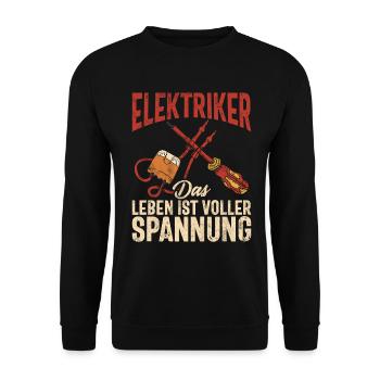 Electronics Technician Electrics Profession Volt Electrical Engineering - Unisex Sweatshirt - black - Front - Alina (178cm) & Michal (187cm)