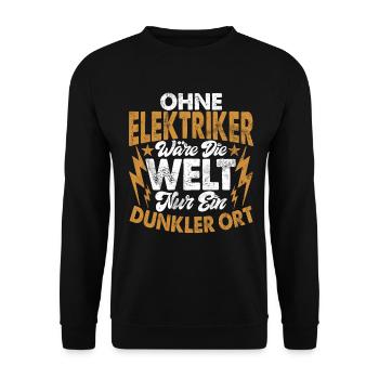 Electronics Technician Electrics Profession Volt Electrical Engineering - Unisex Sweatshirt - black - Front - Alina (178cm) & Michal (187cm)