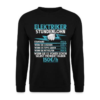 Electronics Technician Electrics Profession Volt Electrical Engineering - Unisex Sweatshirt - black - Front - Alina (178cm) & Michal (187cm)