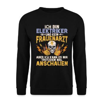 Electronics Technician Electrics Profession Volt Electrical Engineering - Unisex Sweatshirt - black - Front - Alina (178cm) & Michal (187cm)