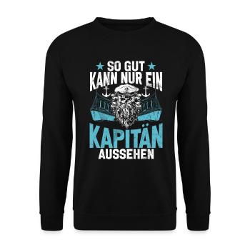 Capitaine à voile Dire bateau Voilier Capitaine - Sweat-shirt Unisexe - noir - Devant - Alina (178cm) & Michal (187cm)