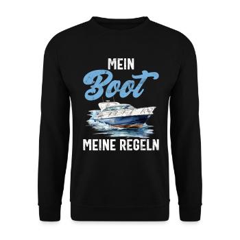 Capitaine à voile Dire bateau Voilier Capitaine - Sweat-shirt Unisexe - noir - Devant - Alina (178cm) & Michal (187cm)