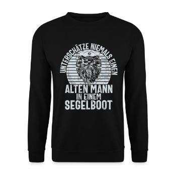 Capitaine à voile Dire bateau Voilier Capitaine - Sweat-shirt Unisexe - noir - Devant - Alina (178cm) & Michal (187cm)