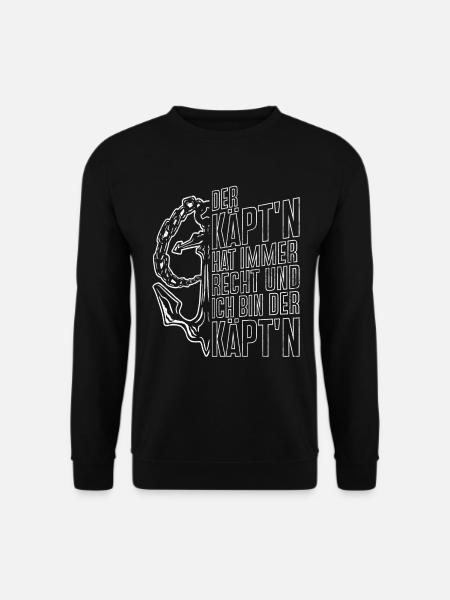 Kapitän Segeln Spruch Boot Segelboot Captain - Unisex Pullover - Schwarz