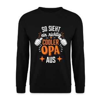 Spruch Bester Opa Großvater - Unisex Pullover - Schwarz - Vorne - Alina (178cm) & Michal (187cm)