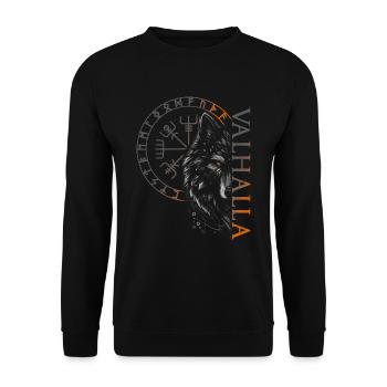 Valhalla Loup Dieux Nordiques Boussole Viking - Sweat-shirt Unisexe - noir - Devant - Alina (178cm) & Michal (187cm)