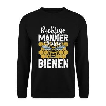 Beekeepers Bees Honey Nature Bee Whispers Beekeeping - Unisex Sweatshirt - black - Front - Alina (178cm) & Michal (187cm)
