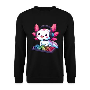 Gamesolotl Axolotl PC Gaming Gamer Lecteur vidéo - Sweat-shirt Unisexe - noir - Devant - Alina (178cm) & Michal (187cm)