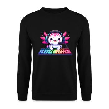 Gamesolotl Axolotl PC Gaming Gamer Lecteur vidéo - Sweat-shirt Unisexe - noir - Devant - Alina (178cm) & Michal (187cm)