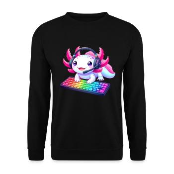Gamesolotl Axolotl PC Gaming Gamer Lecteur vidéo - Sweat-shirt Unisexe - noir - Devant - Alina (178cm) & Michal (187cm)