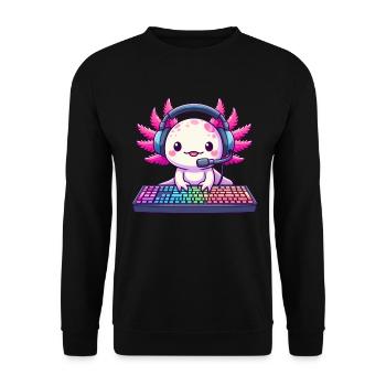 Gamesolotl Axolotl PC Gaming Gamer Lecteur vidéo - Sweat-shirt Unisexe - noir - Devant - Alina (178cm) & Michal (187cm)