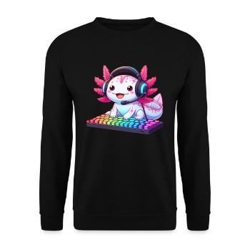 Gamesolotl Axolotl PC Gaming Gamer Lecteur vidéo - Sweat-shirt Unisexe - noir - Devant - Alina (178cm) & Michal (187cm)