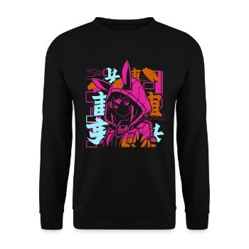 Anime Fille Japonais Coloré Cyberpunk - Sweat-shirt Unisexe - noir - Devant - Alina (178cm) & Michal (187cm)
